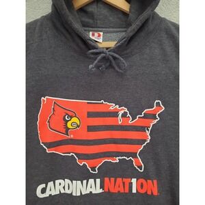 University Of Louisville Cardinals Cardinal Nation Pullover Hoodie Mens 3XL Gray